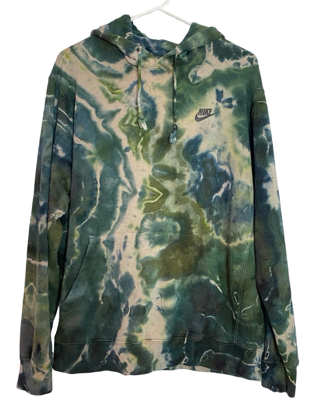 Nike Custom Tie Dye Hoodie Sweatshirt Pullover Mens Unisex Size Large Grunge
